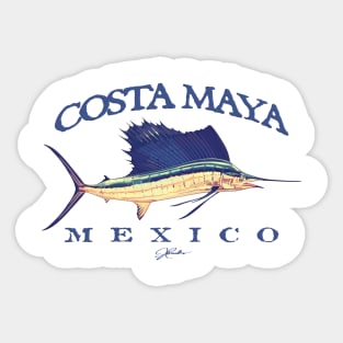 Costa Maya, Mexico, Vintage Sailfish Sticker
